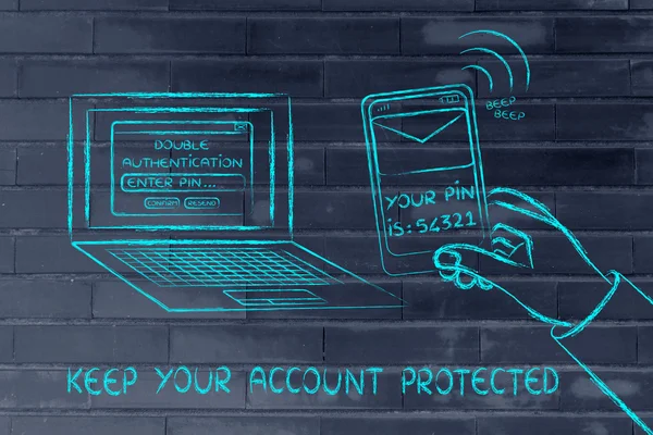 Illustration of keep your account protected — Stockfoto