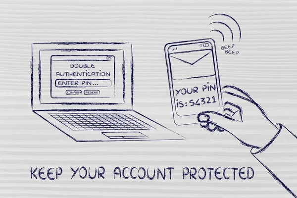 Illustration of keep your account protected — Stockfoto