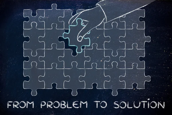 Concept of from problem to solution — Stock Photo, Image