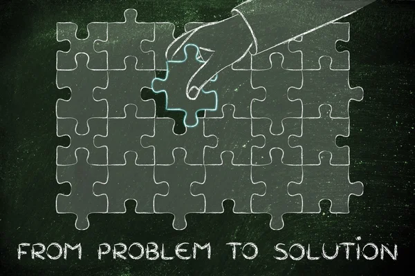 Concept of from problem to solution — Stock Photo, Image