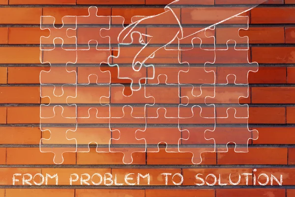 Concept of from problem to solution — Stock Photo, Image