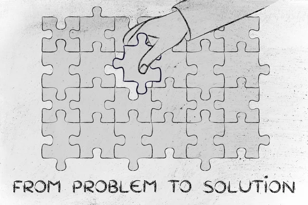 Concept of from problem to solution — Stock Photo, Image