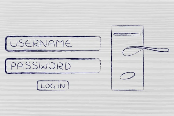 Концепция безопасных учетных данных пользователя и пароля — стоковое фото