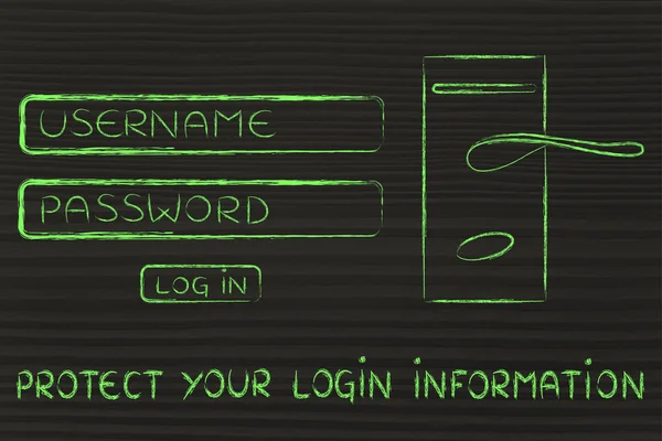 Conceito de proteger suas informações de login — Fotografia de Stock
