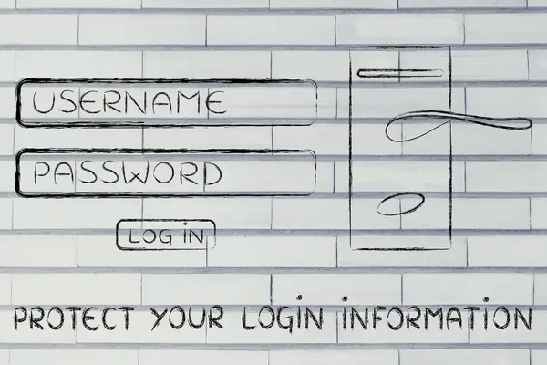 Concepto de protección de su información de inicio de sesión —  Fotos de Stock