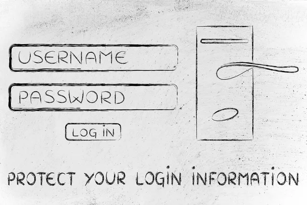 Concepto de protección de su información de inicio de sesión —  Fotos de Stock