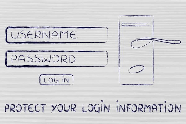 Concepto de protección de su información de inicio de sesión —  Fotos de Stock