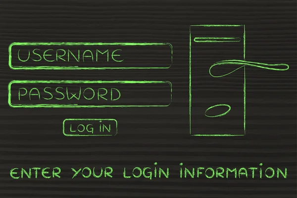 Concepto de introducir su información de inicio de sesión — Foto de Stock