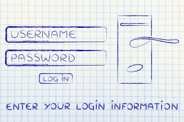 Conceito de inserir suas informações de login — Fotografia de Stock