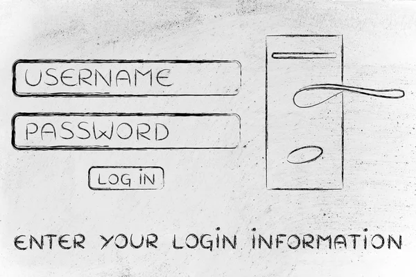 Concepto de introducir su información de inicio de sesión —  Fotos de Stock