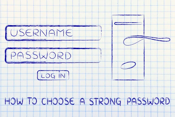 Concepto de elegir una contraseña segura — Foto de Stock