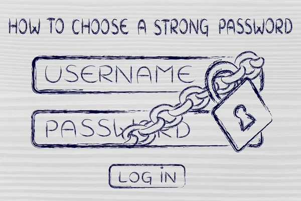 Концепция, как выбрать надежный пароль — стоковое фото