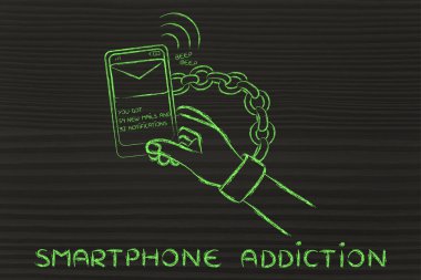 concept of smartphone addiction clipart