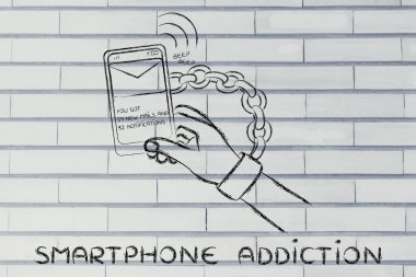 concept of smartphone addiction clipart