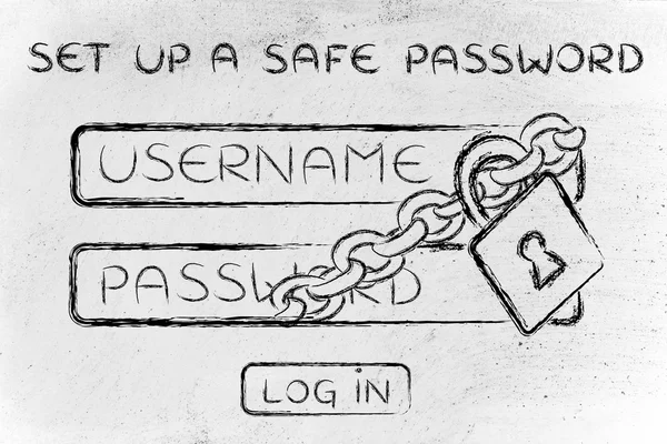 Concept van een veilig wachtwoord instellen — Stockfoto