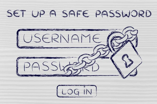 Concept van een veilig wachtwoord instellen — Stockfoto