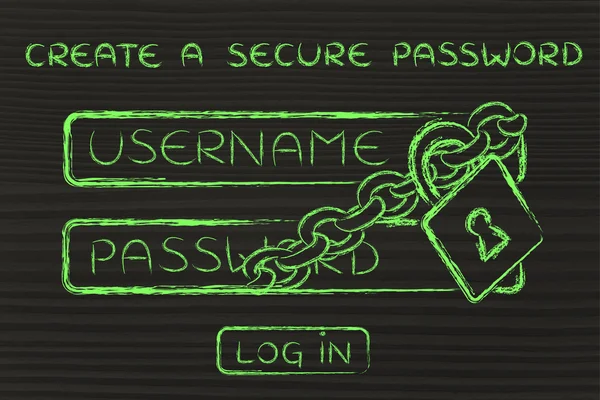 Koncept för att skapa ett säkert lösenord — Stockfoto