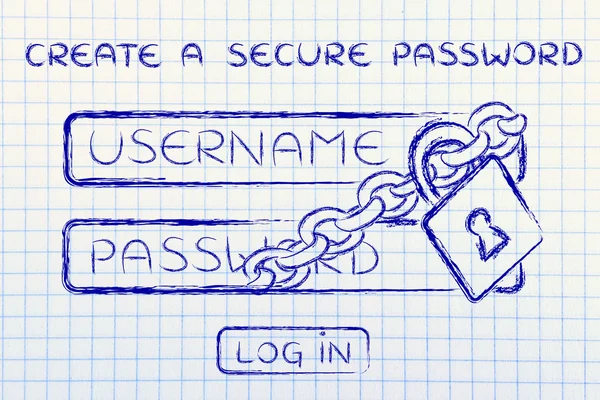 Concepto de crear una contraseña segura — Foto de Stock
