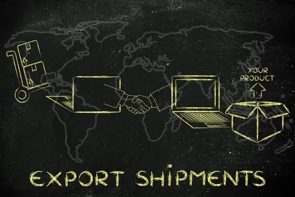 Conceito de transferências de exportação — Fotografia de Stock