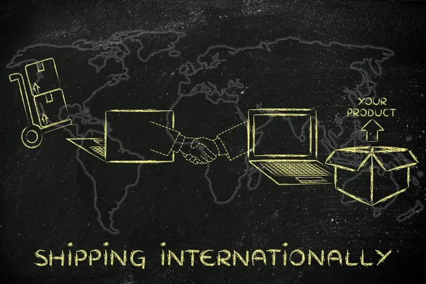 Konzept der internationalen Schifffahrt — Stockfoto