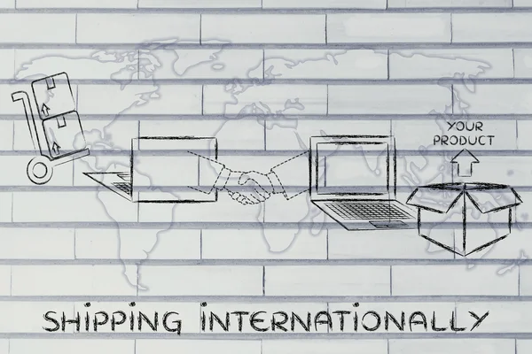 Concepto de envío internacional — Foto de Stock