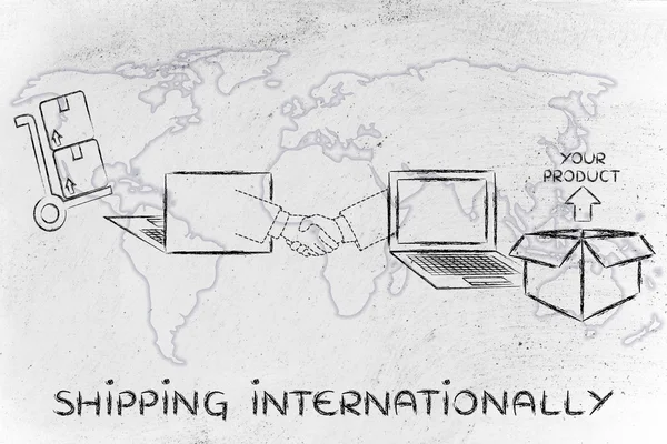 Концепция доставки на международном уровне — стоковое фото