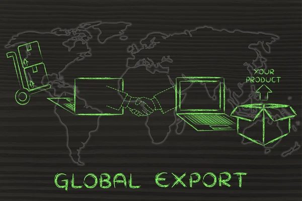 Koncepcja globalnego eksportu — Zdjęcie stockowe