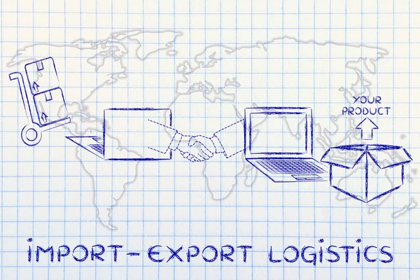 Conceito de Importação logística de exportação — Fotografia de Stock