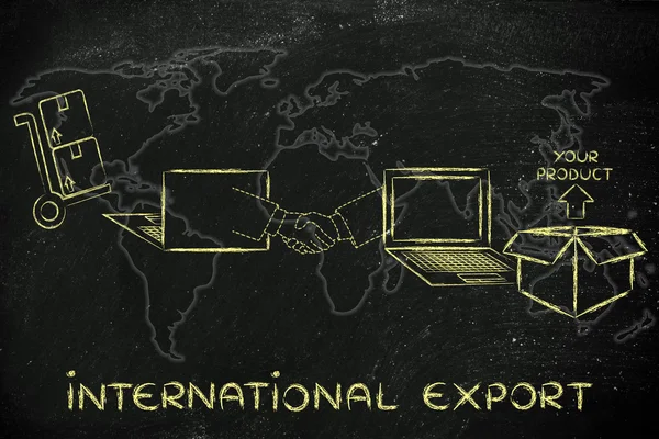 Conceito de exportação internacional — Fotografia de Stock