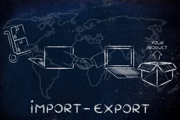 Koncepcja Import eksport — Zdjęcie stockowe