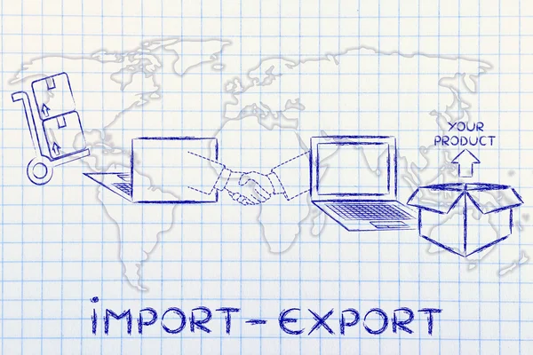 Conceito de exportação de importação — Fotografia de Stock