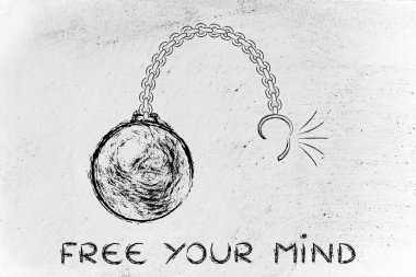 kırık zincir top ve metin ile ücretsiz fikrini