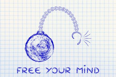 kırık zincir top ve metin ile ücretsiz fikrini