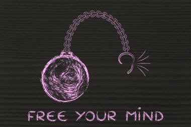 kırık zincir top ve metin ile ücretsiz fikrini