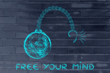 kırık zincir top ve metin ile ücretsiz fikrini