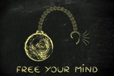 kırık zincir top ve metin ile ücretsiz fikrini