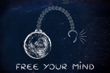 kırık zincir top ve metin ile ücretsiz fikrini