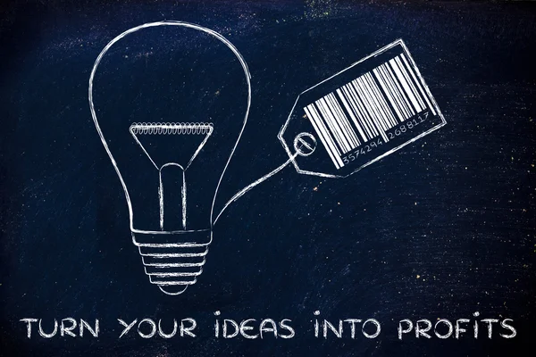 Концепция превращения ваших идей в прибыль — стоковое фото