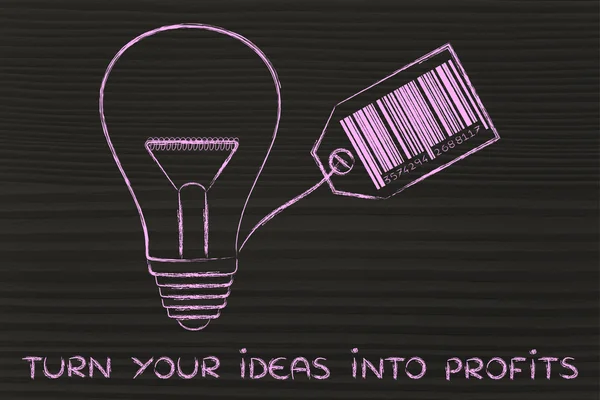 Concept de transformer vos idées en profits — Photo