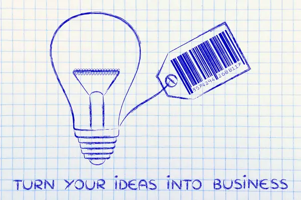 Conceito de transformar suas ideias em negócios — Fotografia de Stock