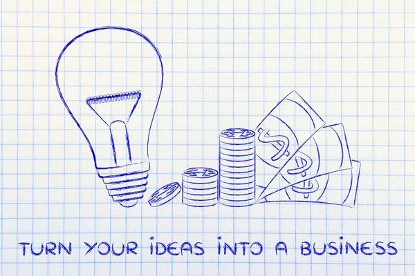 Concept of turn your ideas into a business — Stock Photo, Image