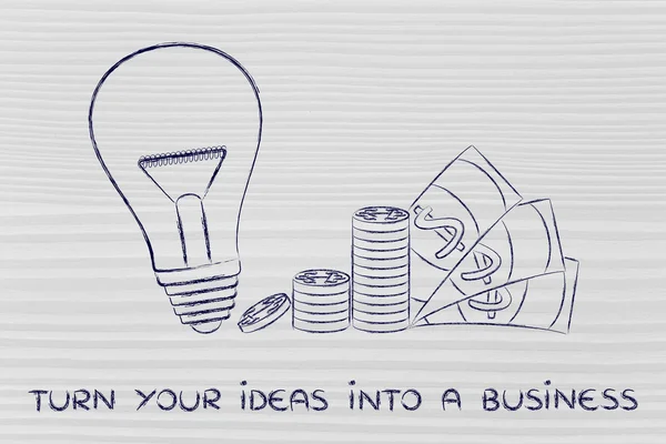 Concept of turn your ideas into a business — Stock Photo, Image
