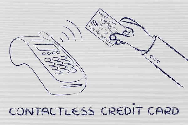 Kontaktlösa kreditkort illustration — Stockfoto
