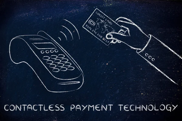 Illustrazione della tecnologia dei pagamenti senza contatto — Foto Stock