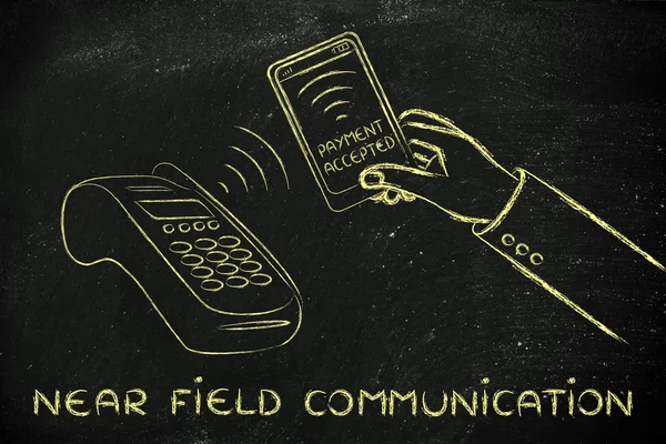 near field communication and payment technology illustration