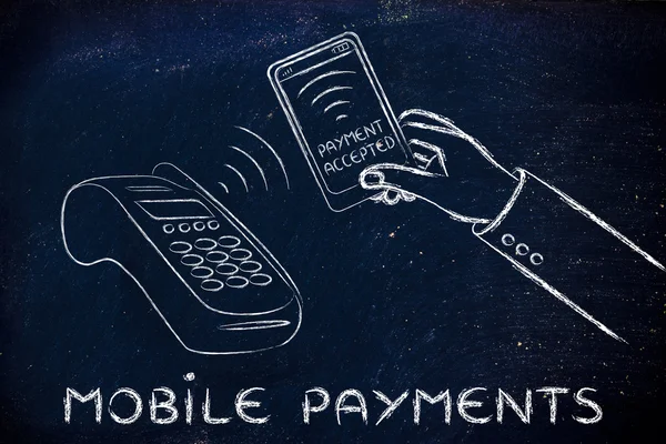 Illustration zur mobilen Zahlungstechnologie — Stockfoto