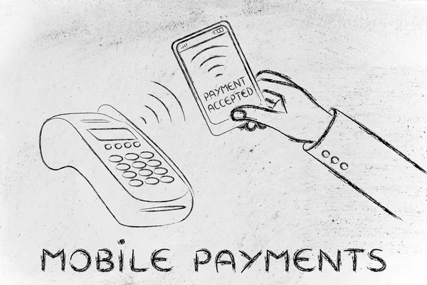 Ilustracja technologii mobilnych płatności — Zdjęcie stockowe