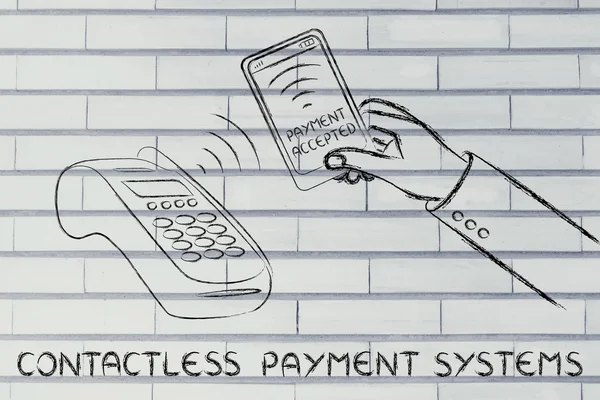 Contactless payment systems illustration — Stock Photo, Image