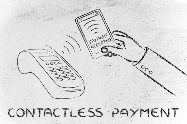 Illustration zur kontaktlosen Zahlungstechnologie — Stockfoto