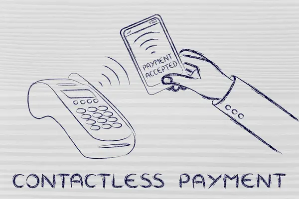Illustration zur kontaktlosen Zahlungstechnologie — Stockfoto